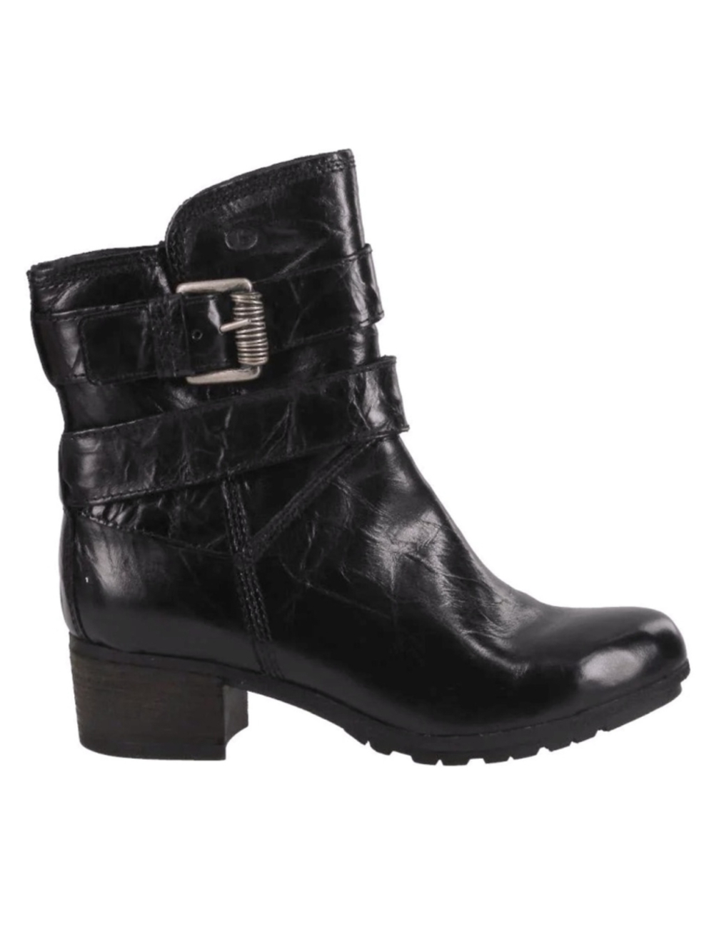 Josef Seibel Tracy 05 Black Crackled Leather Fleece Lined Boots Size 39